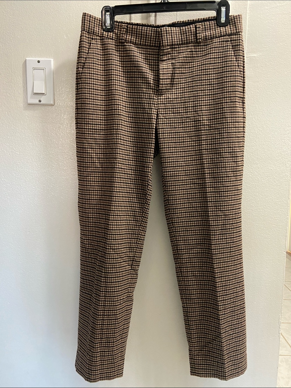 Banana Republic Brown and Black Houndstooth Straight-Leg Dress Pants